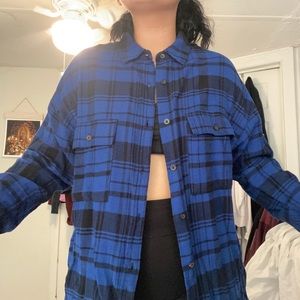 blue and black flannel